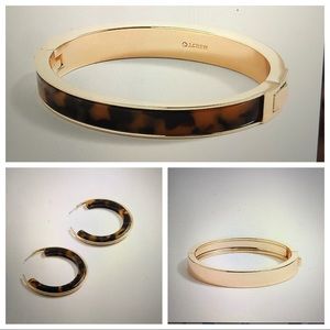 J. CREW Tortoise and Gold Jewelry Gift Set Bracelets Earrings NWOT 🎄
